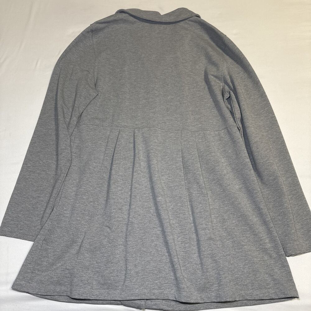 Sahalie Heather Gray Pleated Stretch Button Jacket Coat Pockets Womens Size XL - Picture 12 of 13